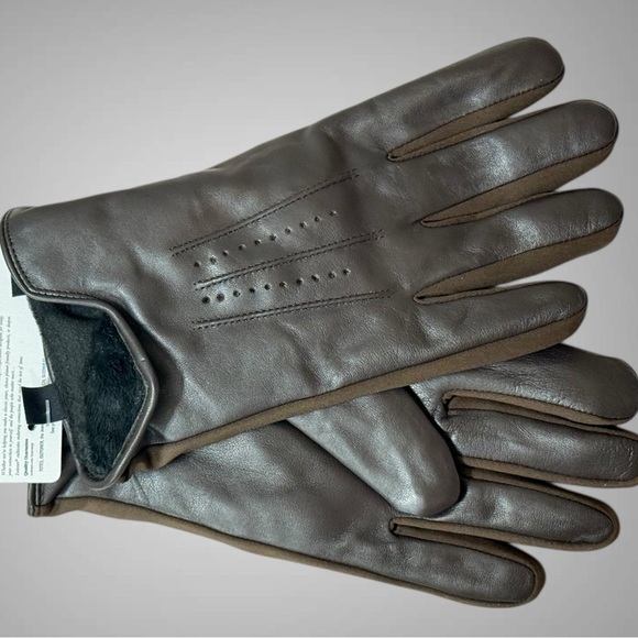 Isotoner Mens SmartTouch Stretch Leather with Perfs & Watch Vent Dark Brown LG - Picture 4 of 5